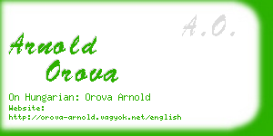 arnold orova business card